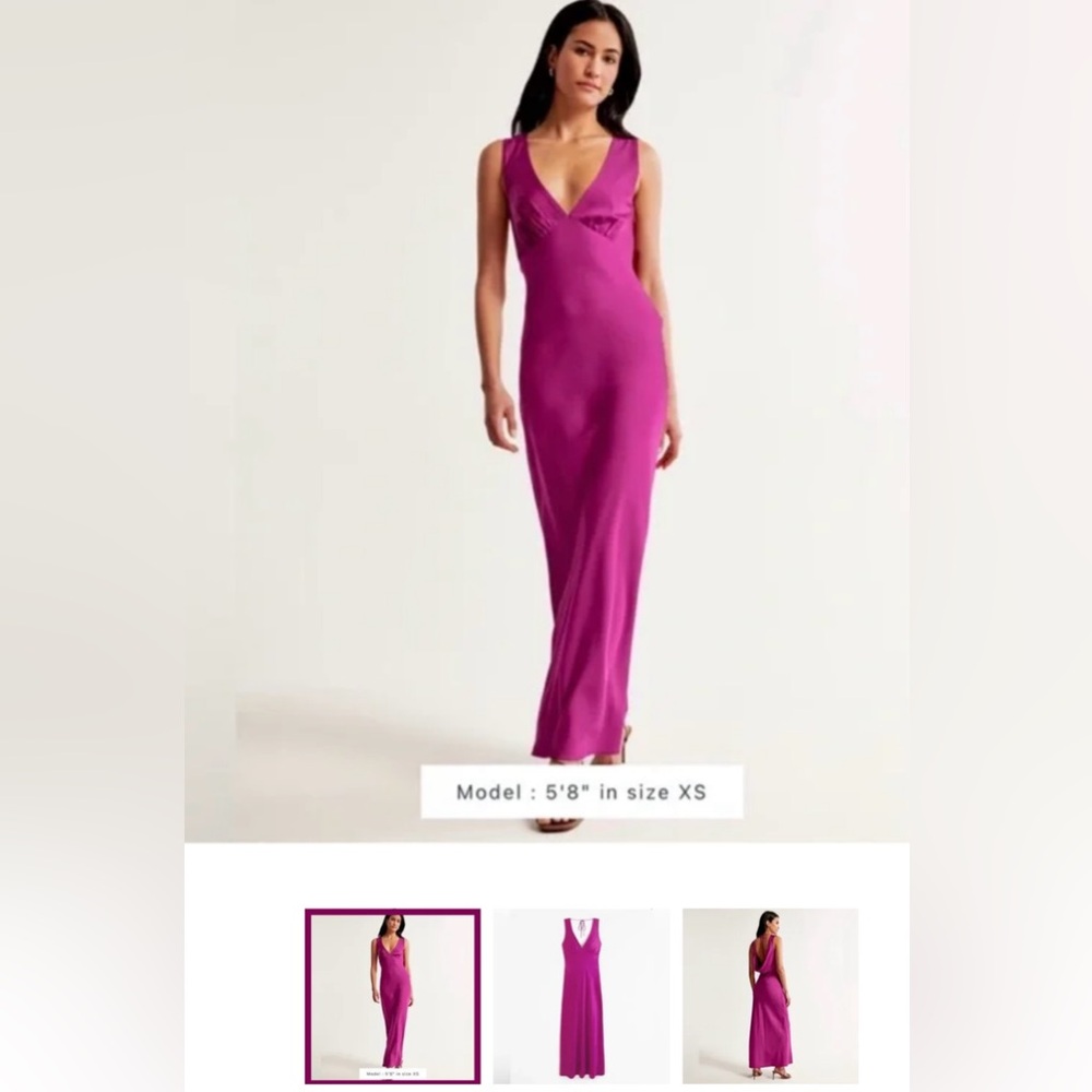 Abercrombie Plunge Cowl Back Maxi Dress